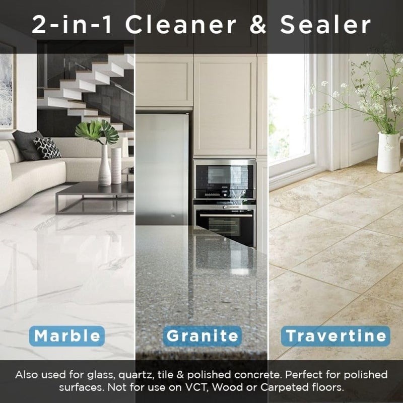 Stone Pro Crystal Clean - Surface Cleaner & Sealer, Concentrate 32 oz Quart - Image 2